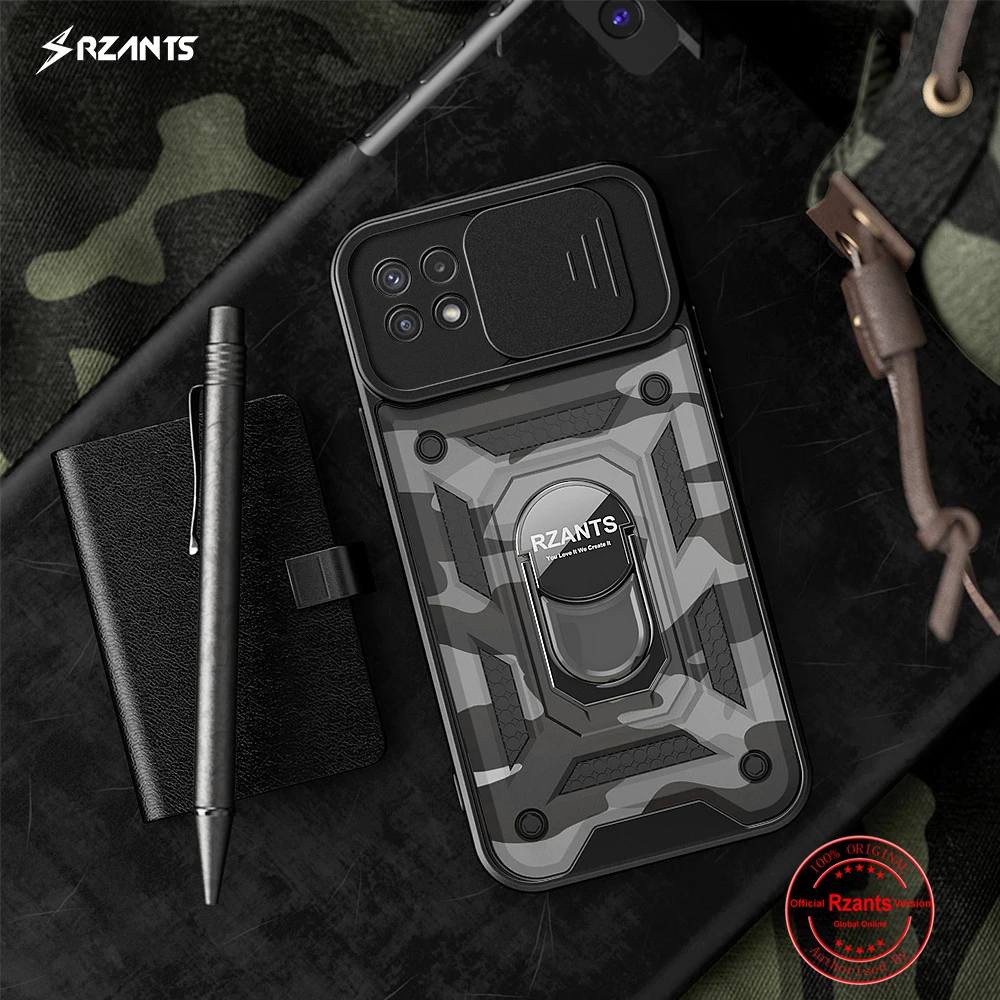 

Rzants For Samsung Galaxy M32 A22 4G 5G Case Camouflage [Jungle tank] Shockproof Ring Hard Casing Lens Protection Military Cover