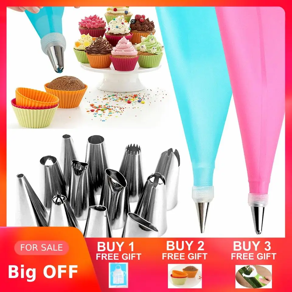 14 шт./компл. Кондитерские насадки для глазировки с кондитерским мешком и