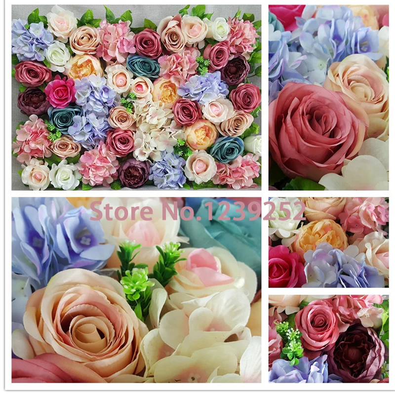 

NEW 40x60cm Artificial Silk Flowers Wall for Banquet Home Christmas Decor Flower Wall Wedding Dance Costume Backdrop Wall