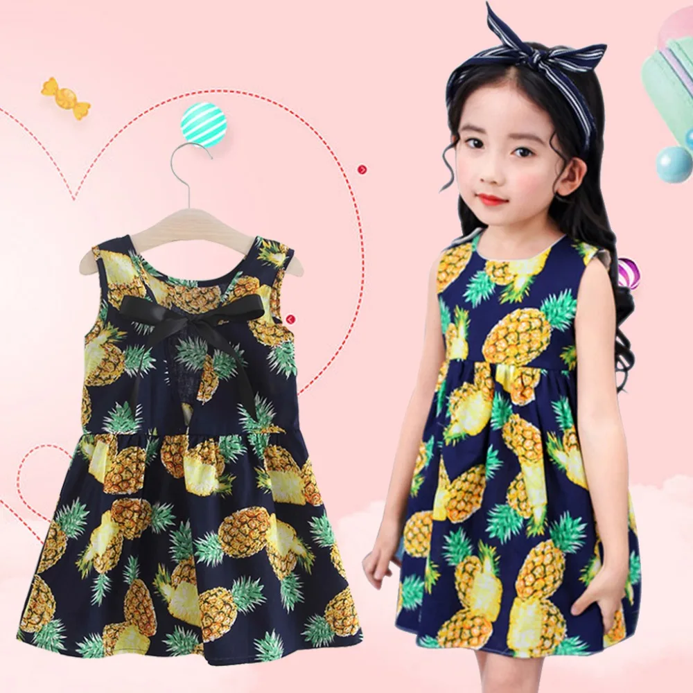 New 2-7y Girls Clothing Summer Girl Dress Children Kids Berry Back V Cotton Vest dress Clothes | Детская одежда и обувь