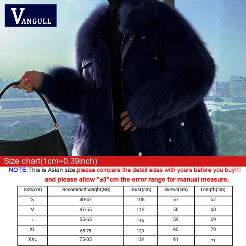 Vangull New Purple Faux Fur Coat Thick Loose Warm Hairy Jacket Fashion Outwear Elegant Spliced Artificial Collar Winter | Женская одежда