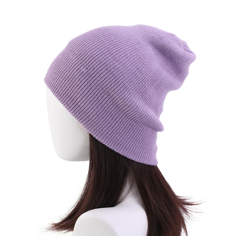 Зимняя Вязаная Шапка-бини женские шерстяные шапки новинка 2021 однотонная теплая