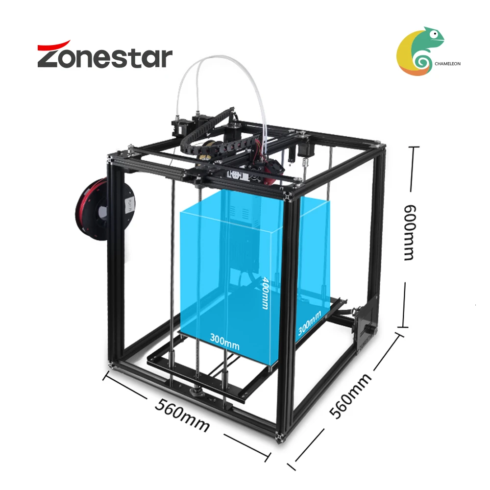 ZONESTAR большой тройной экструдер Auto Mix Цвет 3-в-1 из стабильный закрытые Алюминий рамка синхронизация двойной Z Drive 3D-принтеры DIY Kit