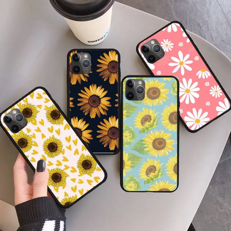 

Sunflower Daisy flowers pattern Phone Case For iphone 12 11 13 7 8 6 s plus x xs xr pro max mini