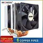Кулер IWONGOU 2011 для процессора Intel AMD 6, кулер для тепловых труб, вентилятор охлаждения процессора Hurricane