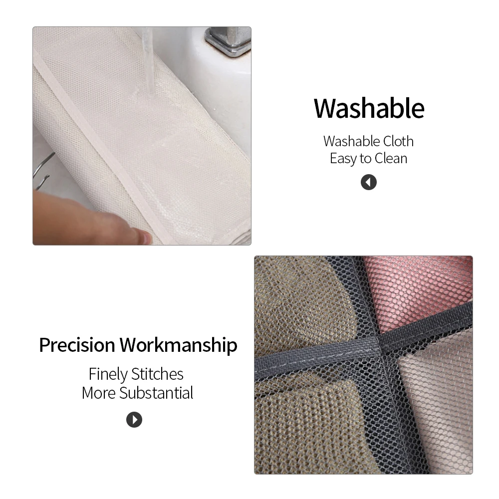 

Hanging Closet Storage Bag Double Sided Hanging Organizer for Bra Clothes Socks With 30 Mesh Pockets