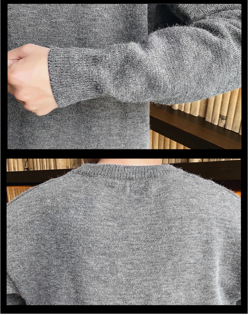 

Men Sweater 2020 Winter Trend New Fashion Mens Pullover Sweaters Casual Retro Loose Bottoming Warm Sweater