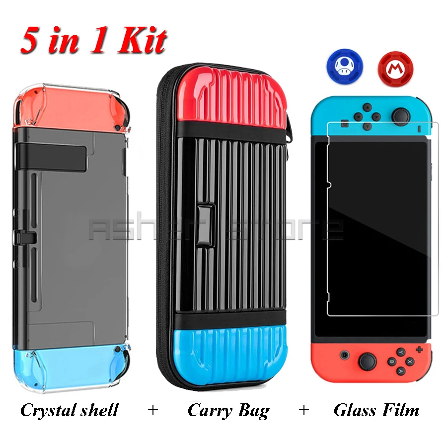 5 в 1 чехол для хранения с кристаллами и закаленным стеклом | Электроника