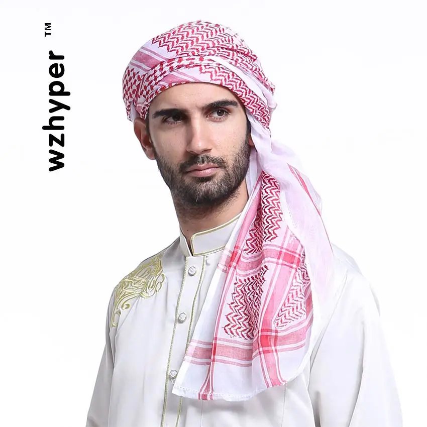 

Мусульманский Хиджаб мужской Многофункциональный тактический головной шарф бандана Suadi Дубай мусульманская Военная клетчатая шаль с кист...