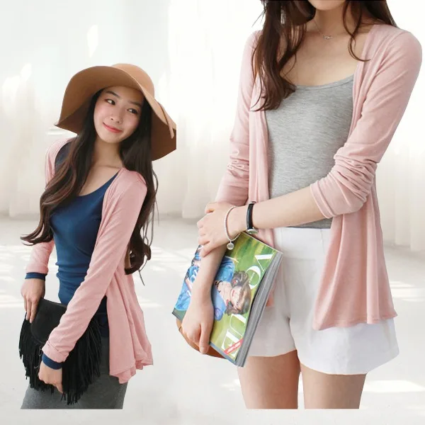 

Packaged Summer Sun Protection Clothing Cardigan Women's Sweater Modal Cape Mid-length Long-Sleeve Airable Shirt Jacket Thin