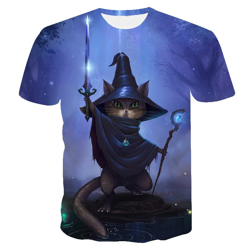

Cartoon pattern 3D T-shirt, boys and girls hip-hop fashion T-shirt children's personality short sleeve good-looking T-shirt