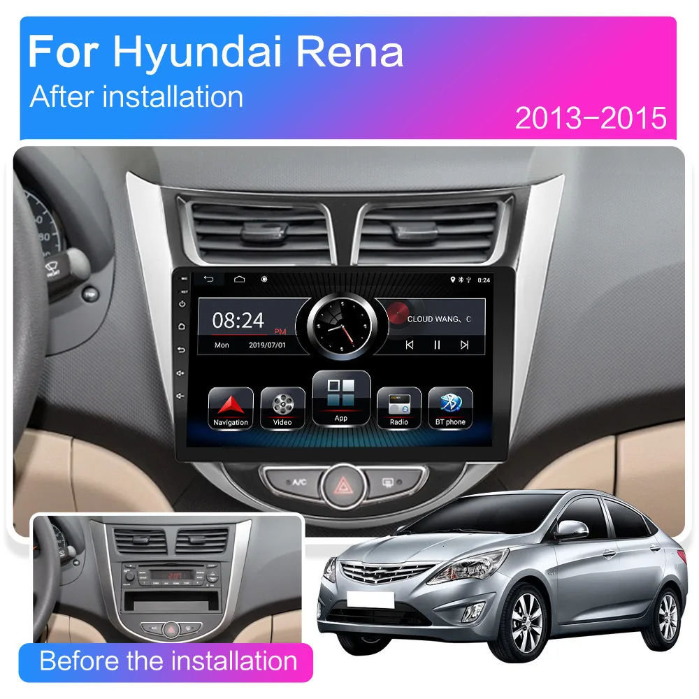 Для Hyundai Solaris Accent Verna 2011 2012 2013 2014 2016 автомобильный Android Радио Мультимедиа Видео