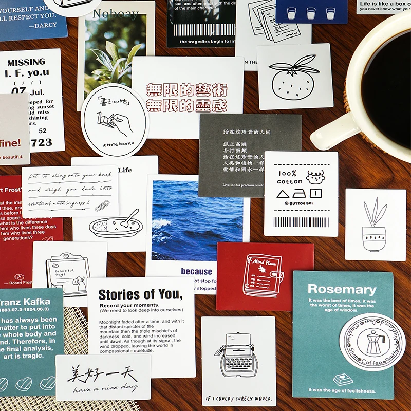 

4 design 40 pcs/lot Instagram style butter paper kraft paper card diary bullet scrapbook material paper fresh word LOMO card