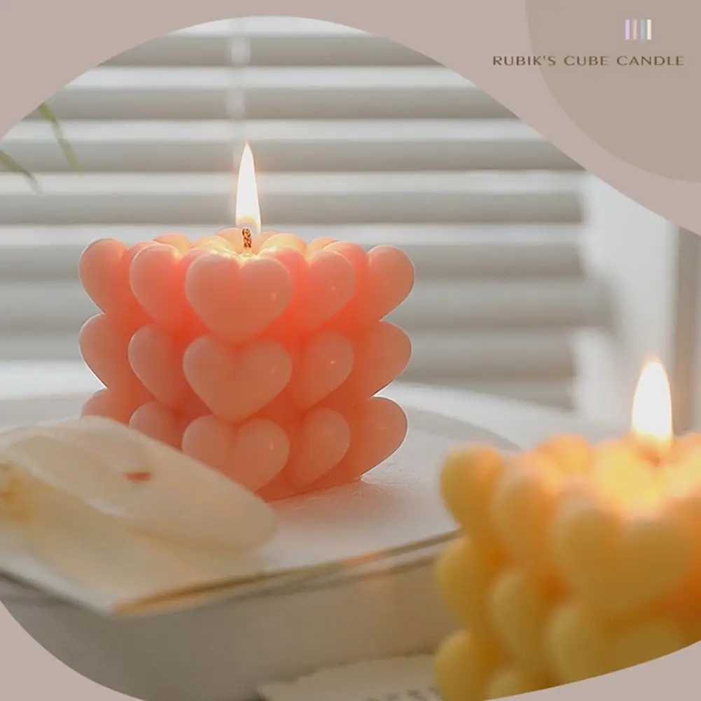 Кубическая ароматерапия в форме сердца свеча искусственный соевый воск
