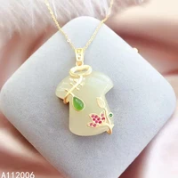 kjjeaxcmy fine jewelry 925 silver inlaid natural white jade jasper gemstone classic necklace ladies pendant support check