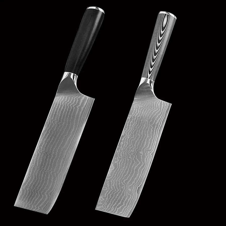 Японский кухонный нож из дамасской стали шеф повара Santoku 7 дюймов 67 слоев