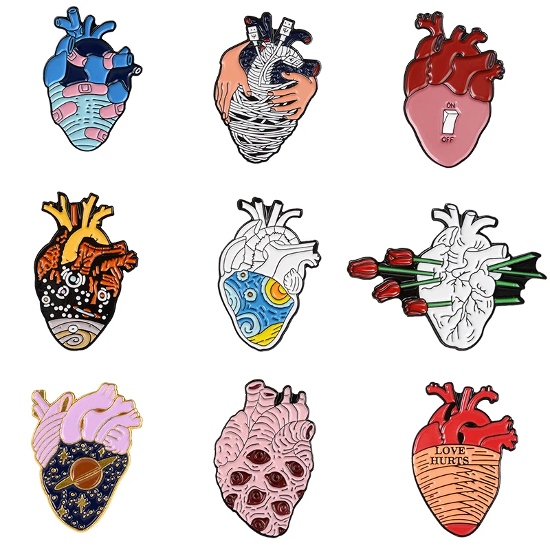 Арт сердце Органы брошь в форме человеческого сердца для передачи данных