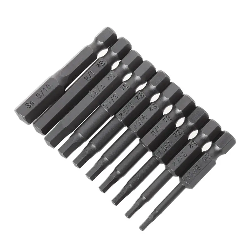 

10pcs Magnetic Hexagon Screwdriver Bit S2 Steel 1/4 Inch Hex Shank Screw Drivers Set 50mm K3KD