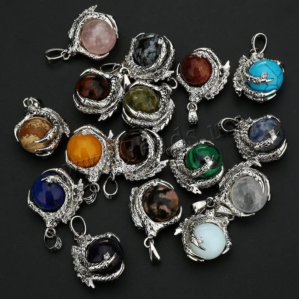 YYW Дракон из натурального камня подвески в форме лап/когтей для ожерелья розовый