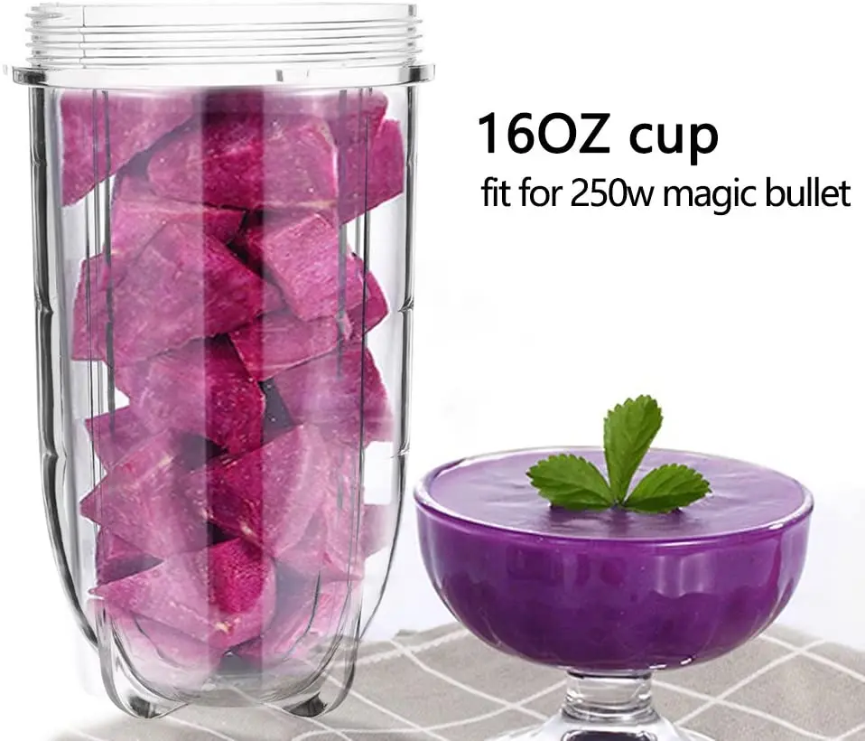 

Magic Bullet Replacement Cups 16 Ounce Tall Jar Cups Compatible with 250W Magic Bullet MB1001 Series Juicer Mixer