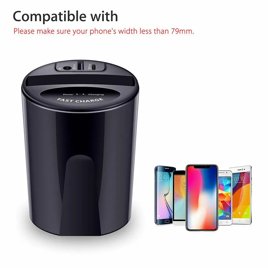 10 Вт автомобильное беспроводное зарядное устройство с usb-выходом для iPhone XS MAX XR X 8 SAMSUNG Galaxy S9 S8 S7 для xiaomi 9 mix 2s зарядное устройство для телефона