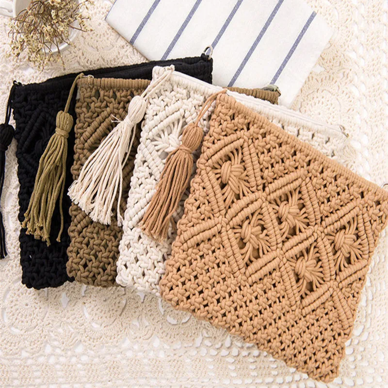 

Bag Female New Simple Tassel Hand Holding Straw Retro Woven Bag Summer Beach Bag Fashion Luxury Brand Designer Shopper A Bag