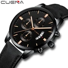 Часы наручные CUENA Мужские кварцевые в стиле милитари, роскошные Брендовые спортивные повседневные с кожаным ремешком, с датой