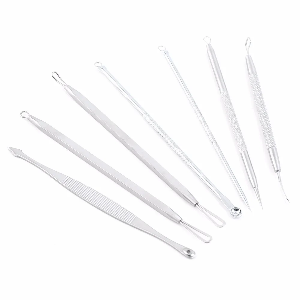 

7pcs/set Stainless Steel Acne Removal Needles Comedone Blackhead Blemish Pimple Whiteheads Pimples Extractor Remover Tool Kit