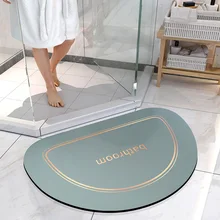 Super Absorbent mat household quick-drying bathroom rug high-quality door shower non-slip carpet black round soft floor product