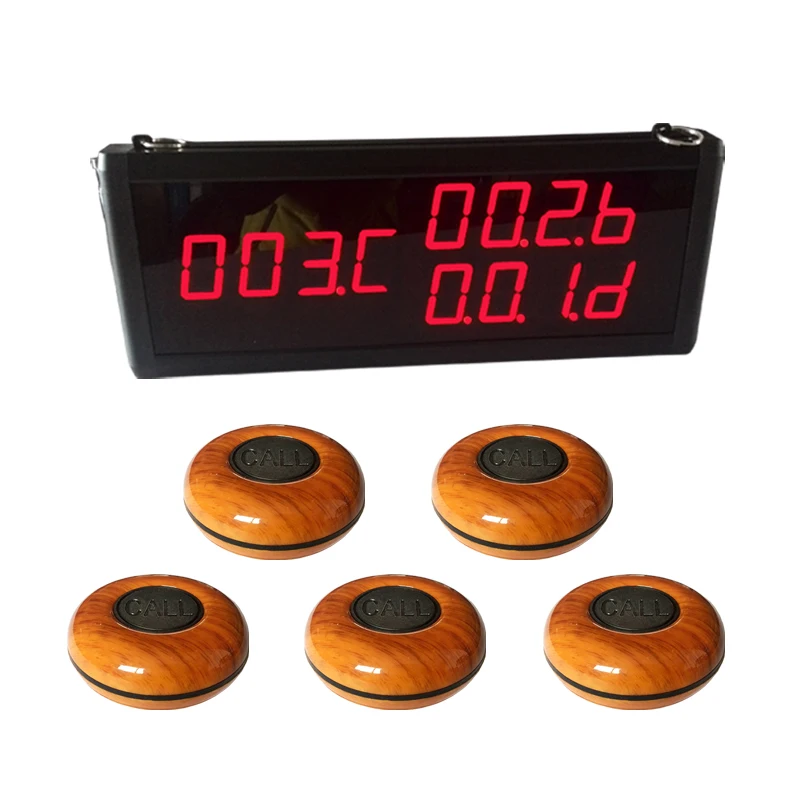 Top Popular Wireless Alphanumeric Fast-Food Restaurant Table Calling Button Wireless Table Service Guest Call Button System