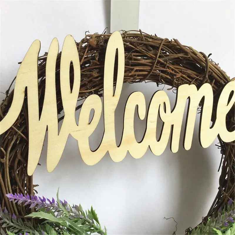 

Artificial Flowers lavender Welcome-Wreath Spring Wreath Outdoor for Front Door