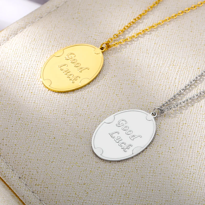 Good Luck Necklace Vintage Stainless Steel Collar Pendants Necklaces For Women One Piece Jewelry On the Neck Christmas Day Gift |