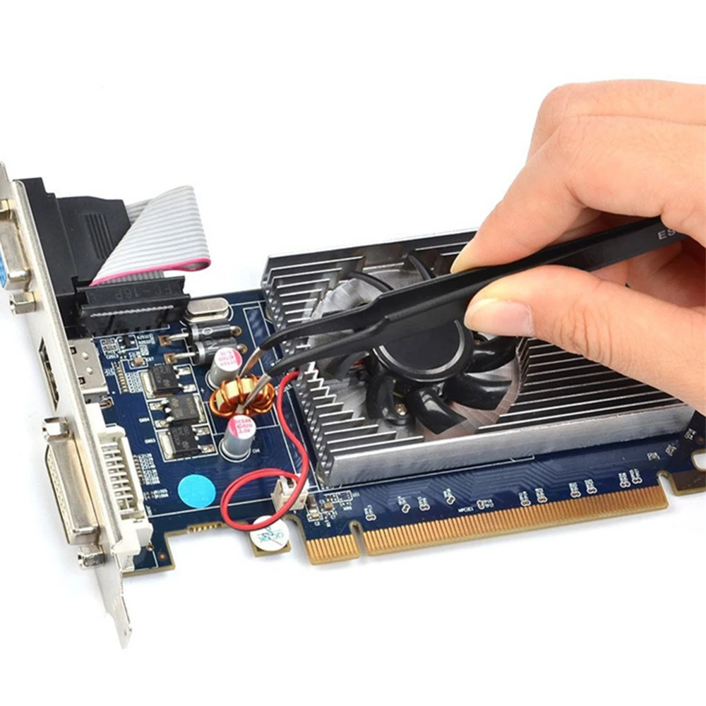 Набор антистатических пинцетов 9 шт. высокоточный изогнутый Прямой пинцет из