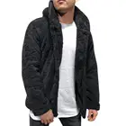 Пушистое флисовое пальто с длинным рукавом и капюшоном, плюшевые пуговицы, плотное теплое Мужское пальто, верхняя одежда, куртка, мужская куртка