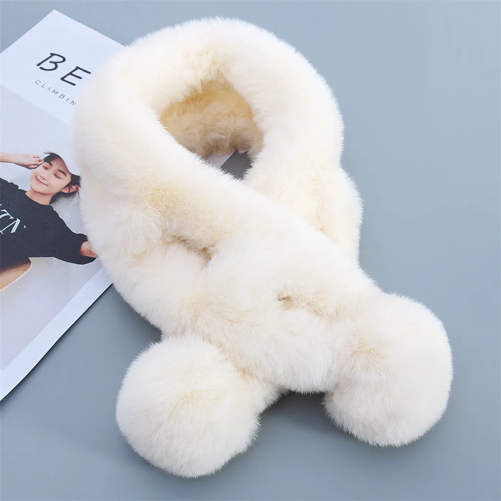 Женский зимний теплый шарф из искусственного меха 2019 утолщенные шарфы