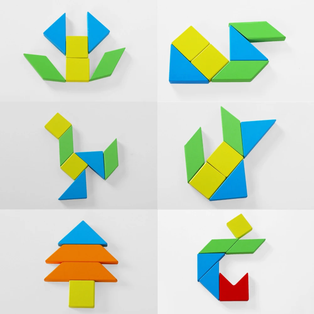 Hot Sale 14pcs Wooden Jigsaw Puzzle Board Set Colorful Baby Montessori Educational Toy for Children Learning Developing Kids Toy