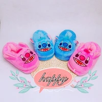 disney lilo stitch stitch furry slides cartoon winter home shoes all inclusive with thick warm non slip cotton shoes kids toys