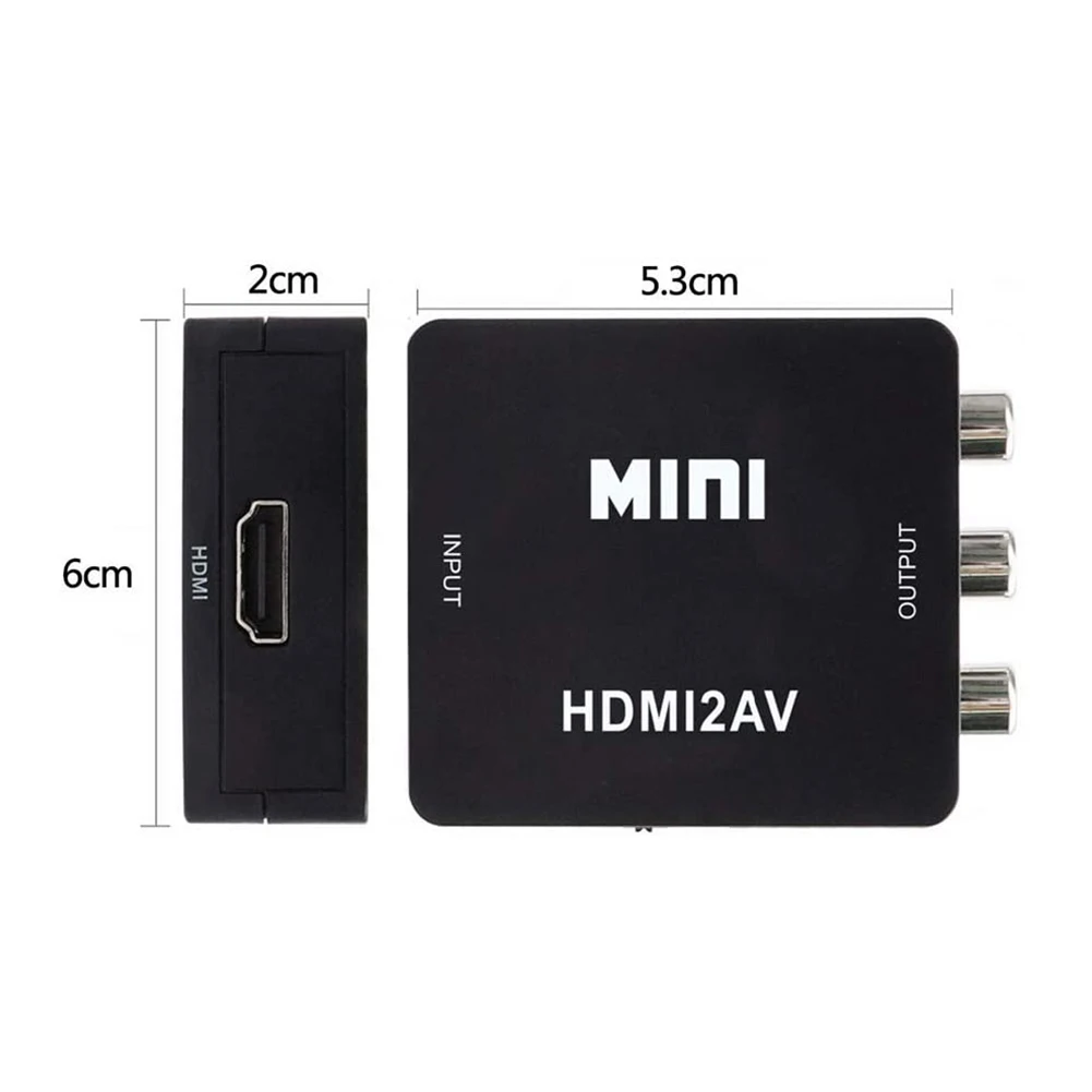 RCA Converter to HDMI-compatible AV/CVSB L/R Video Box HD 1080P 60Hz Support NTSC PAL for HDTV Projector Set-top | Электроника