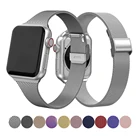Тонкий браслет для Apple Watch Band 44 мм 42 мм 40 мм 38 41 45 мм, Женский металлический ремешок Correa для iwatch Series 7 6 se 5 4 3, аксессуары