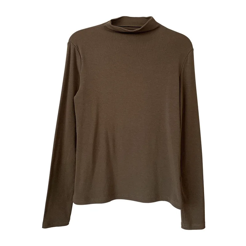 

Bazhenova Women Half-high Collar Padded Bottoming Tops Girls Winter All-match Skinny Knittedt-shirts Ladies Charm T-shirt R1168