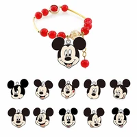 disney mickey mouse head charm red beaded bracelet epoxy resin bracelet adjustable bracelet jewelry for friends
