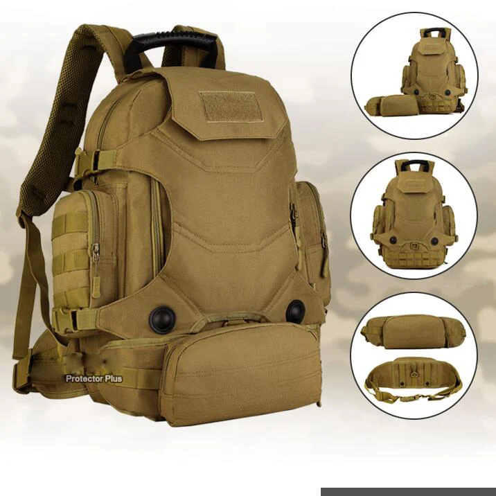 barato Masculino Combinação Multifuncional Mochila Ao Ar Livre Tático Mochila De Três Propósitos Montanhismo Saco De Cintura De Viagem