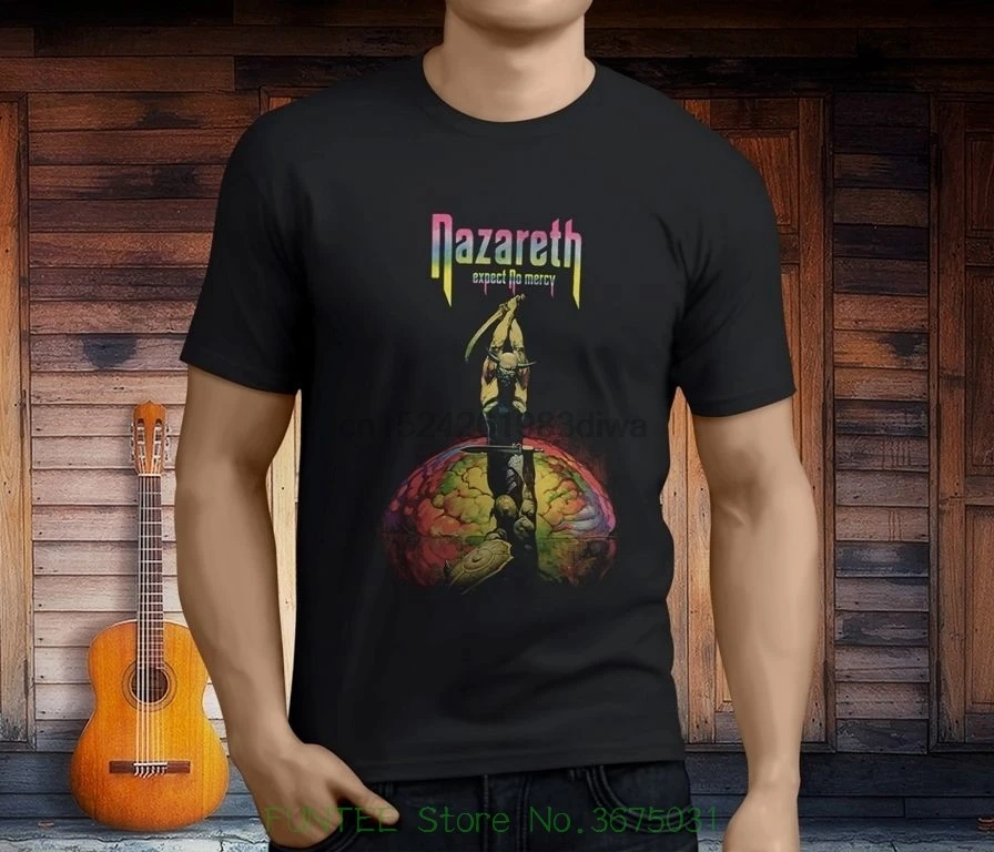 

Newest 2020 Men T-shirt Fashion New Nazareth Expect No Mercy Rock Band Legend Men Black T-shirt Size S - 3xl