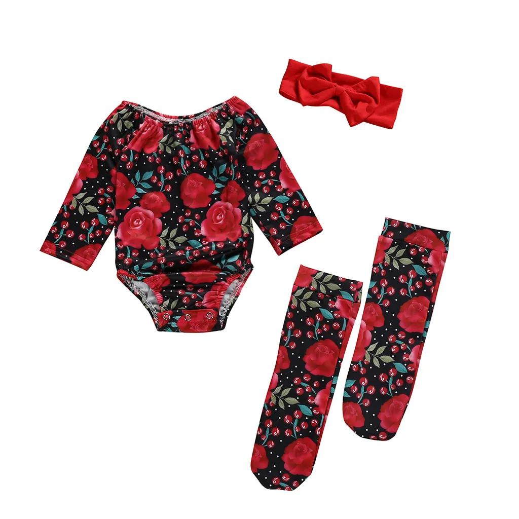 

2021 New baby baby children's clothing fashion cute summer short-sleeved peony long-sleeved leg set hairband