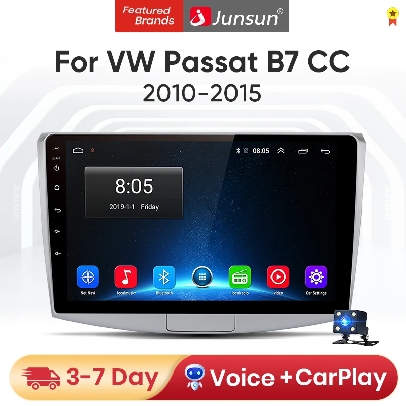 Junsun V14+64G carplay android auto магнитола 2дин андройд For VW Passat B7 CC 2010-2015 автомагнитола