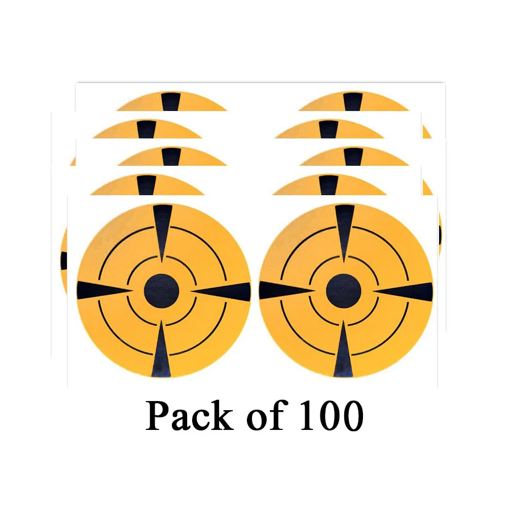 100 Pcs Target Stickers Reactive Glow Florescent Orange Paper Target For Hunting Archery Bullseye Target For Shooting Practice