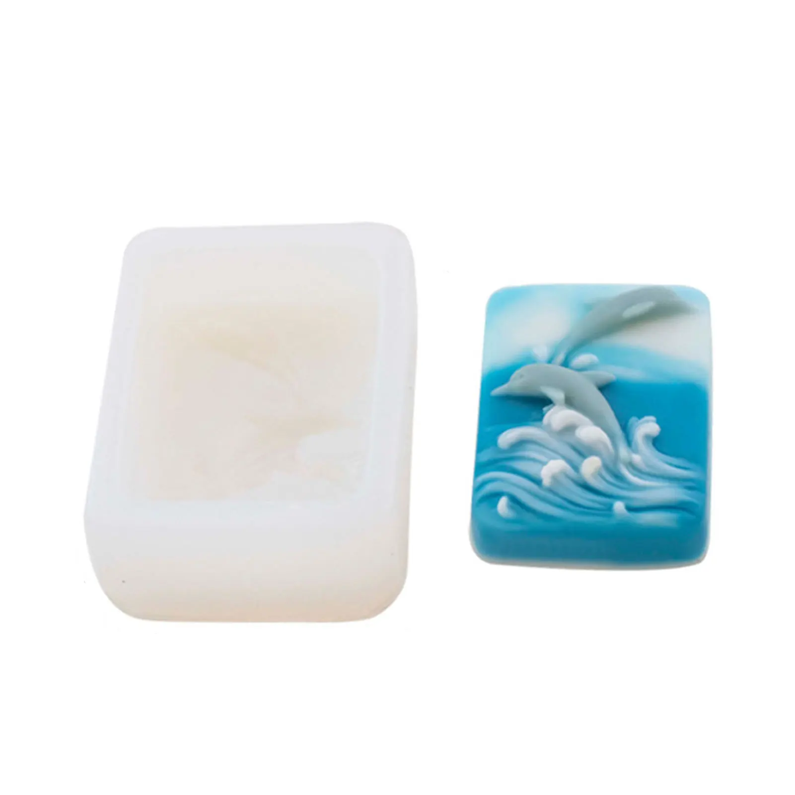 

Dolphin relief handmade soap silicone mold DIY soap aroma candle mold accessories Random Color Supplies