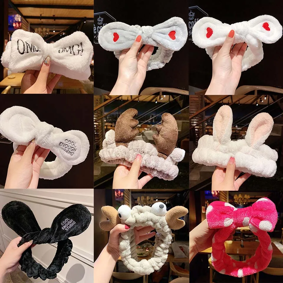 Повязка на голову женская с кошачьими ушками аксессуар для макияжа бандана в