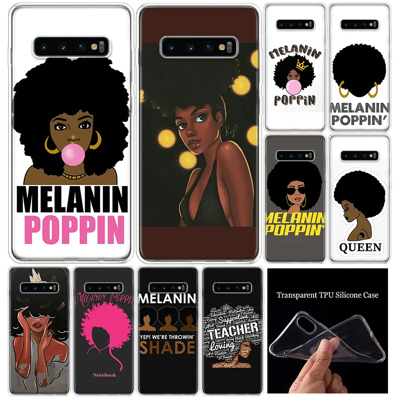 Мягкий силиконовый чехол для телефона Melanin Poppin Samsung Galaxy S10 S21 S20 FE Note 10 9 8 S9 S8 Plus Lite Ultra