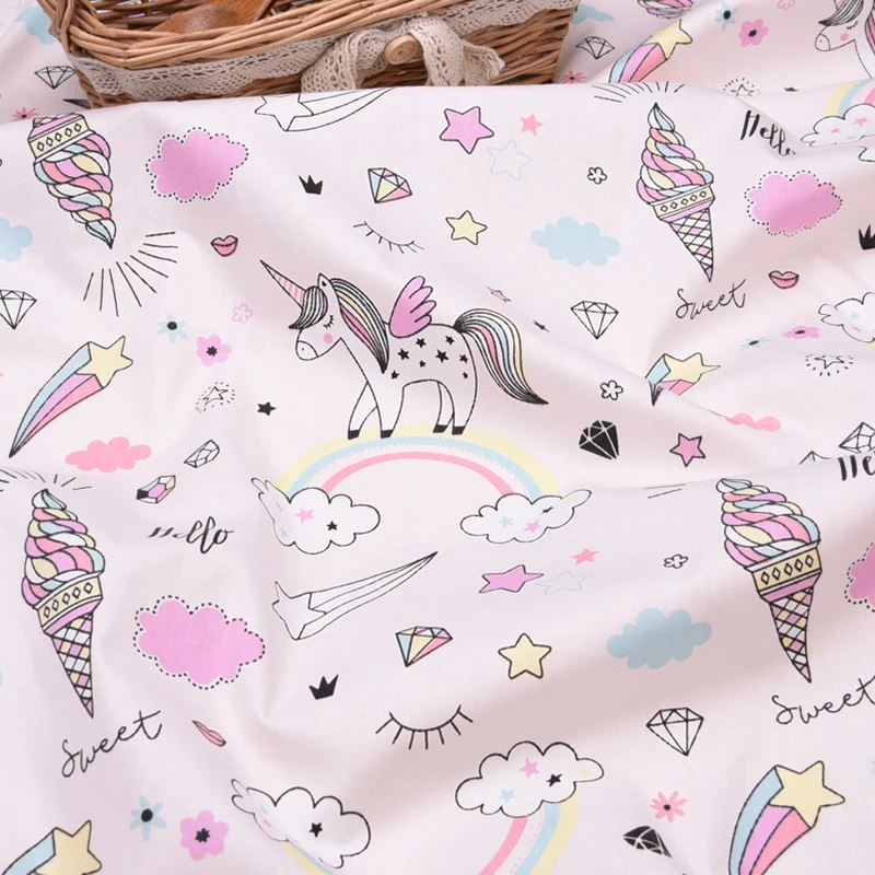 Розовая хлопковая ткань с лошадью для платья юбки детская сумка Подушка стула
